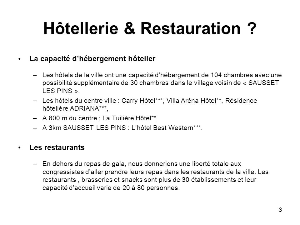 3 Hôtellerie & Restauration .