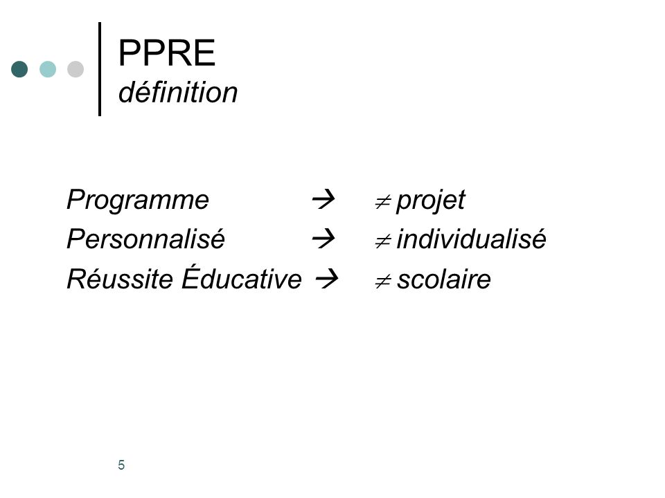 5 PPRE définition Programme projet Personnalisé individualisé Réussite Éducative scolaire