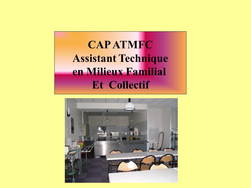 CAP ATMFC Assistant Technique en Milieux Familial Et Collectif