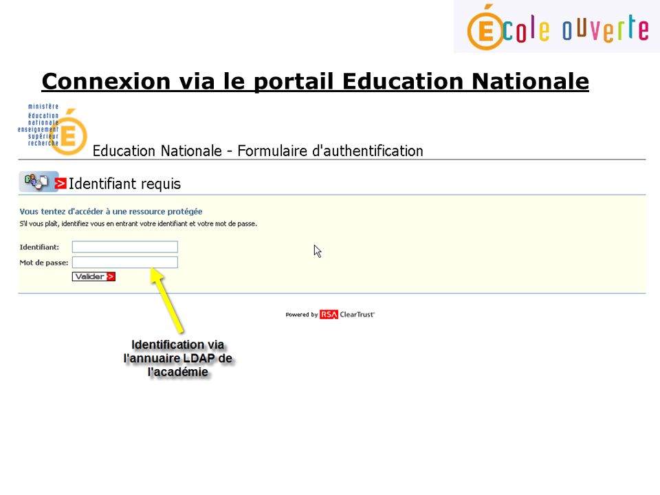 Connexion via le portail Education Nationale