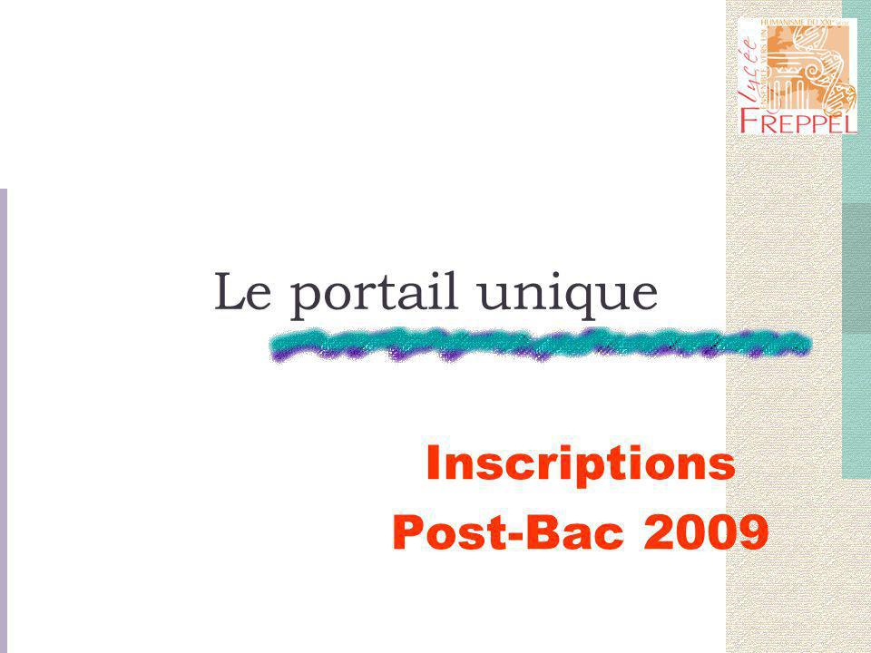 Le portail unique Inscriptions Post-Bac 2009