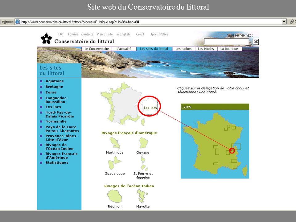 Site web du Conservatoire du littoral