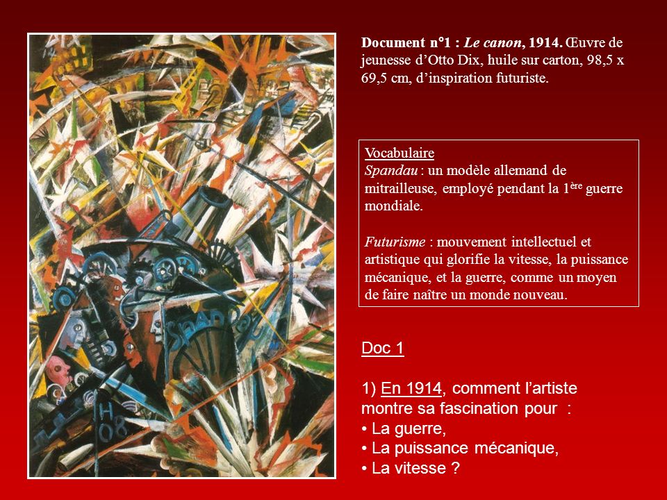 Etude De Cas La Violence De Guerre A Travers La Vie Et LÅuvre Dun Artiste Otto Dix 1891 1969 Ppt Telecharger