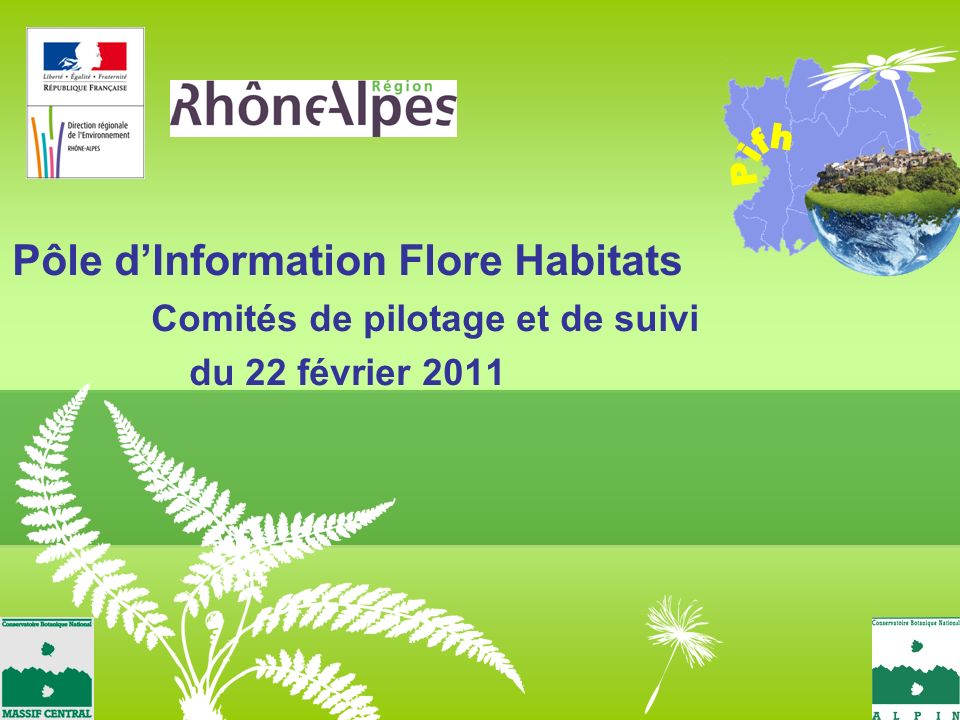 Pôle dInformation Flore Habitats Comités de pilotage et de suivi du 22 février 2011