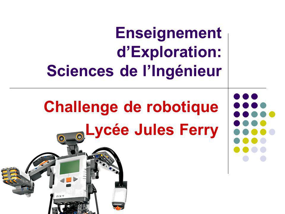 Enseignement dExploration: Sciences de lIngénieur Challenge de robotique Lycée Jules Ferry
