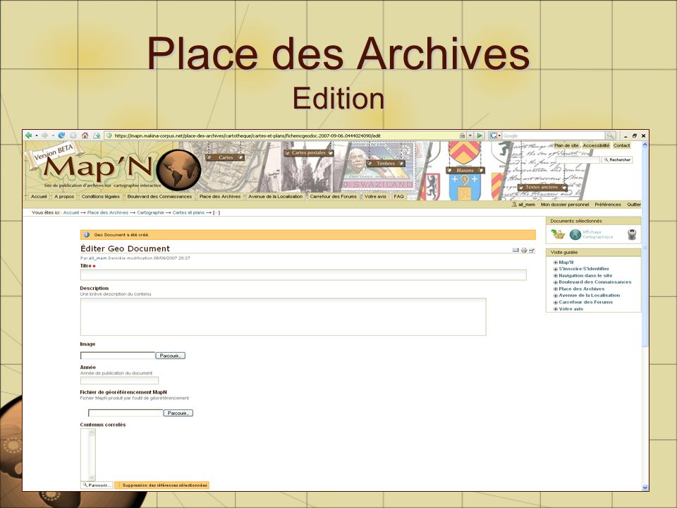 Place des Archives Edition