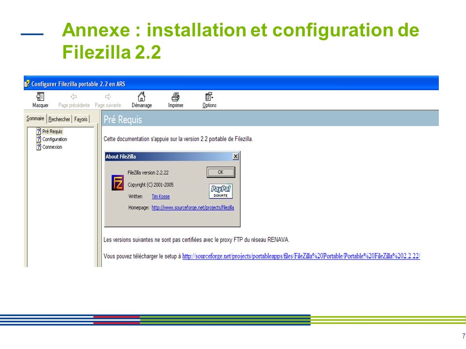 7 Annexe : installation et configuration de Filezilla 2.2