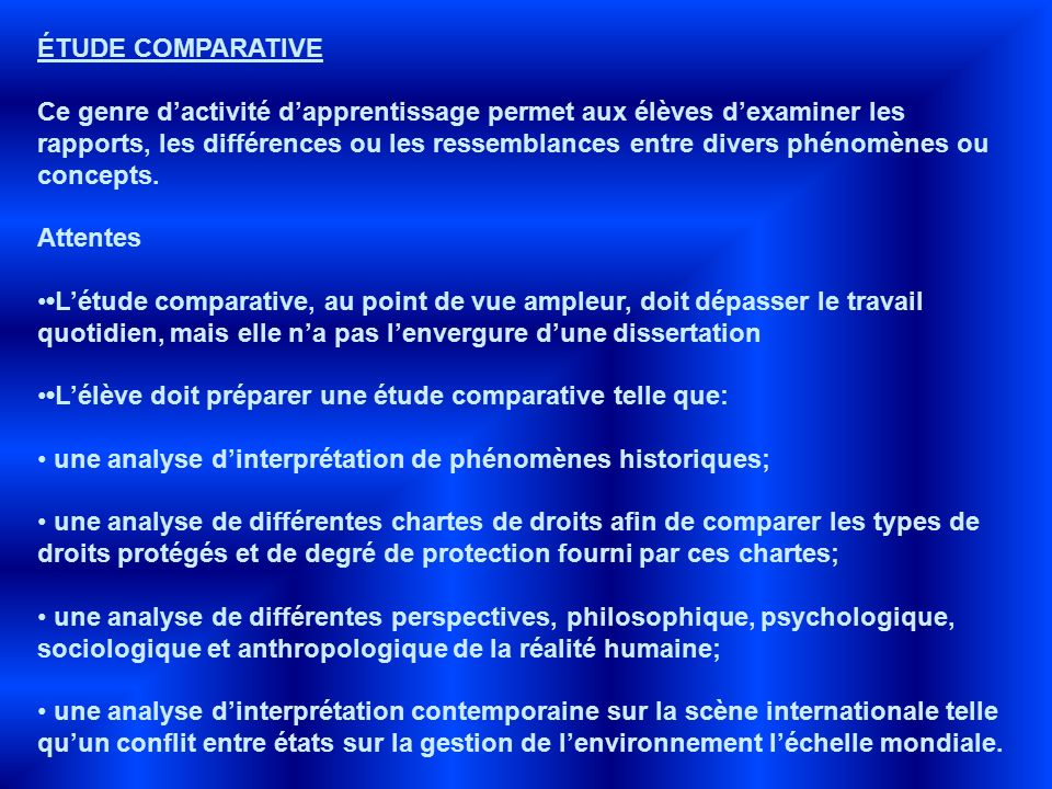 dissertation comparative exemple