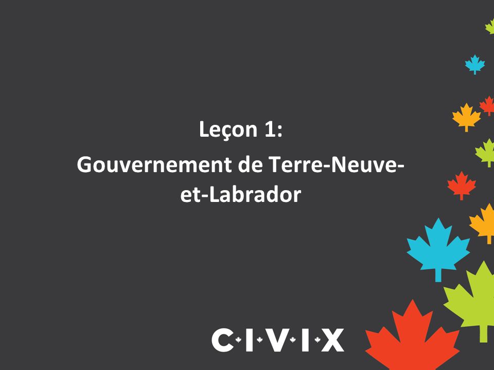Leçon 1: Gouvernement de Terre-Neuve- et-Labrador