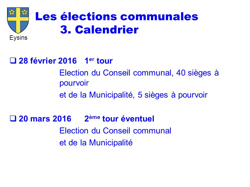Eysins Les élections communales 3.