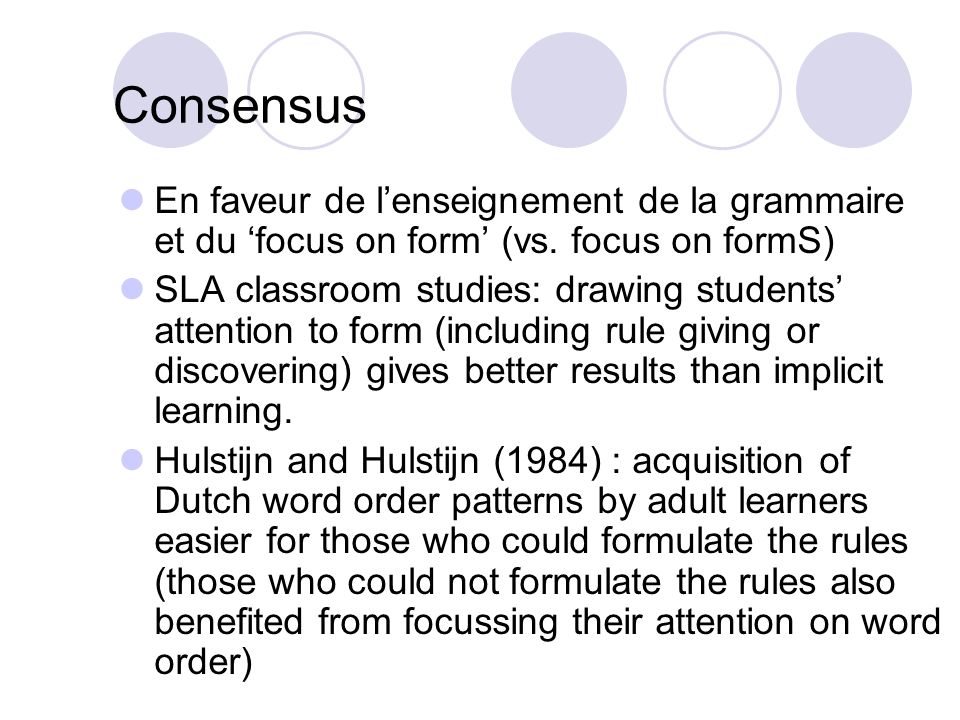 La place de la grammaire dans un enseignement de type communicatif en
