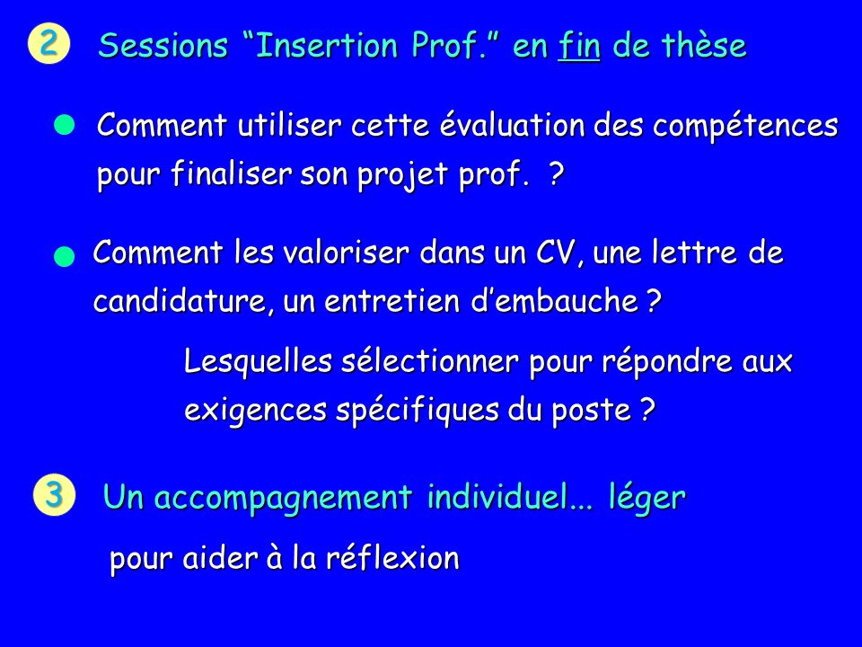 2 Sessions Insertion Prof.