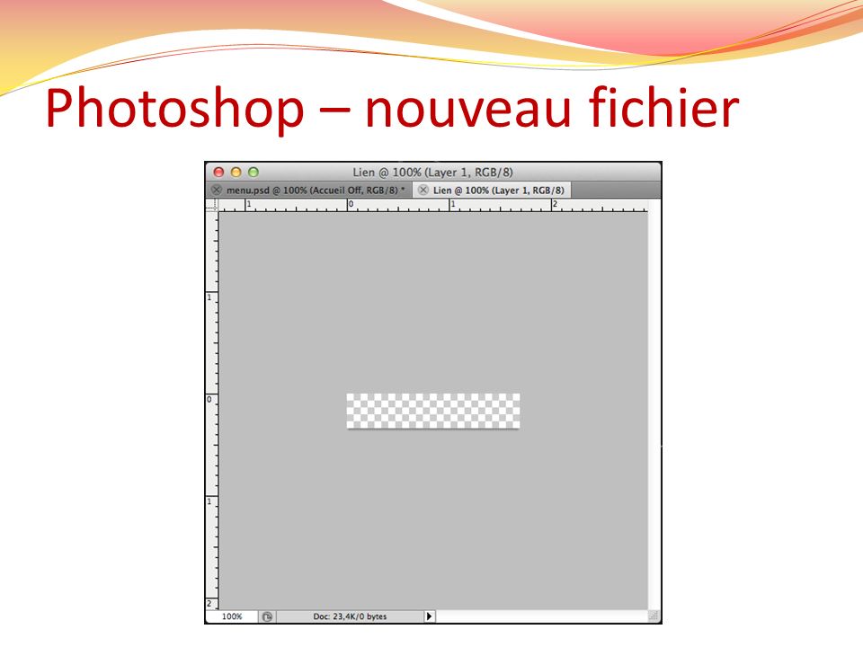 Photoshop – nouveau fichier