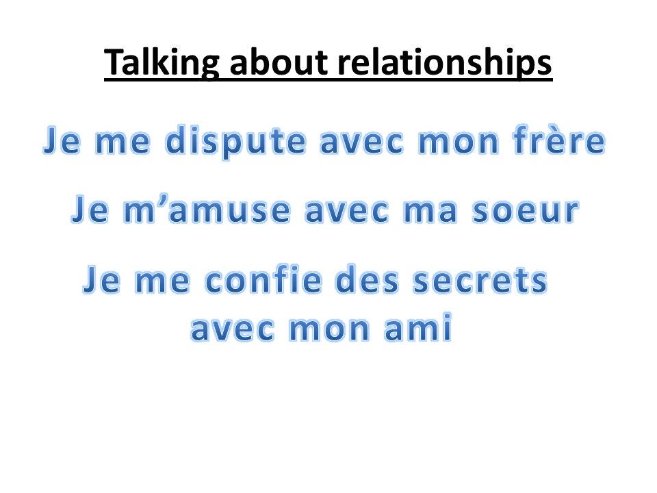 Talking about relationships