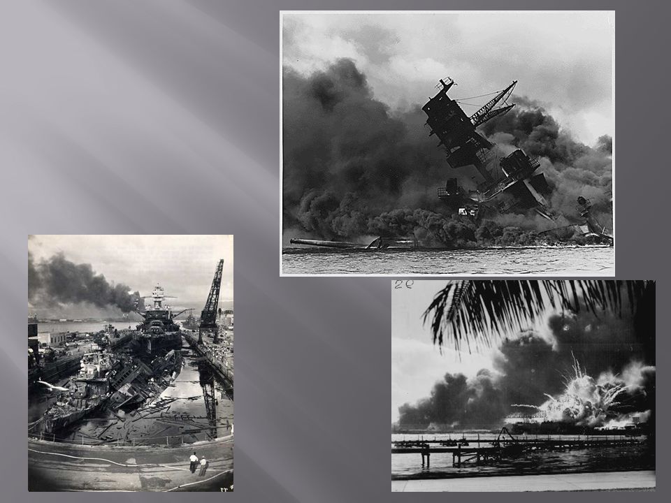 Les japonais attaquent Pearl Harbor aux États- Unis à Hawaï en 1941.