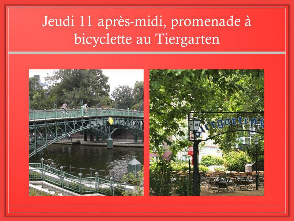 Jeudi 11 après-midi, promenade à bicyclette au Tiergarten