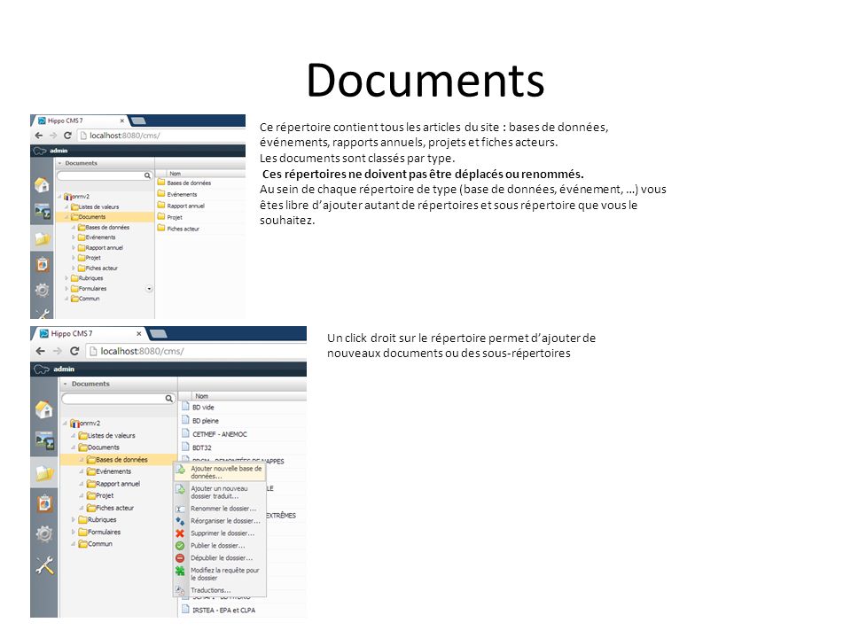 Documents Ce répertoire contient tous les articles du site : bases de données, événements, rapports annuels, projets et fiches acteurs.