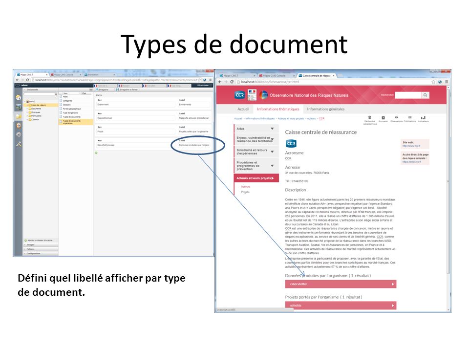 Types de document Défini quel libellé afficher par type de document.