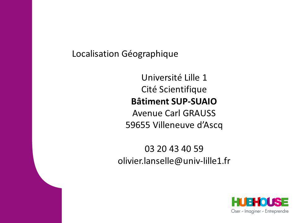 Localisation Géographique Université Lille 1 Cité Scientifique Bâtiment SUP-SUAIO Avenue Carl GRAUSS Villeneuve dAscq