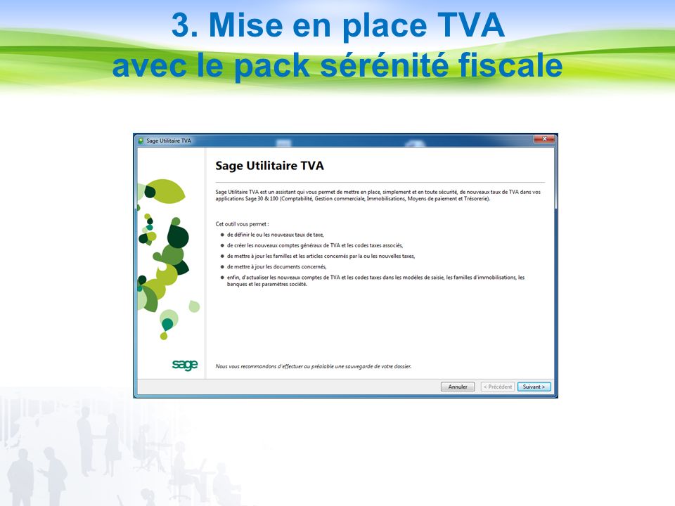 3. Mise en place TVA avec le pack sérénité fiscale