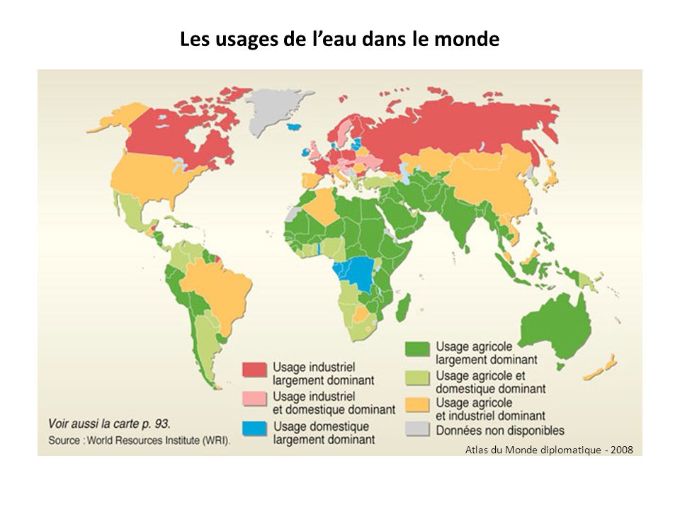Les usages de leau dans le monde Atlas du Monde diplomatique