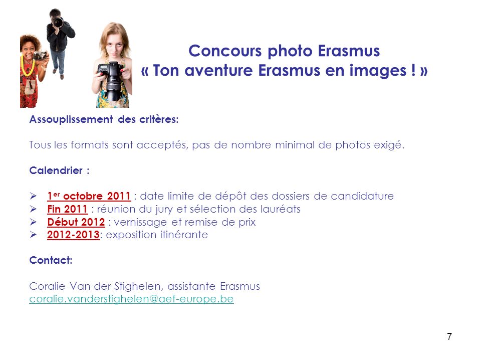 7 Concours photo Erasmus « Ton aventure Erasmus en images .