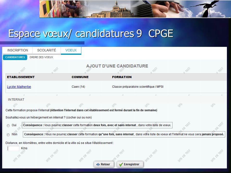Espace vœux/ candidatures 9 CPGE