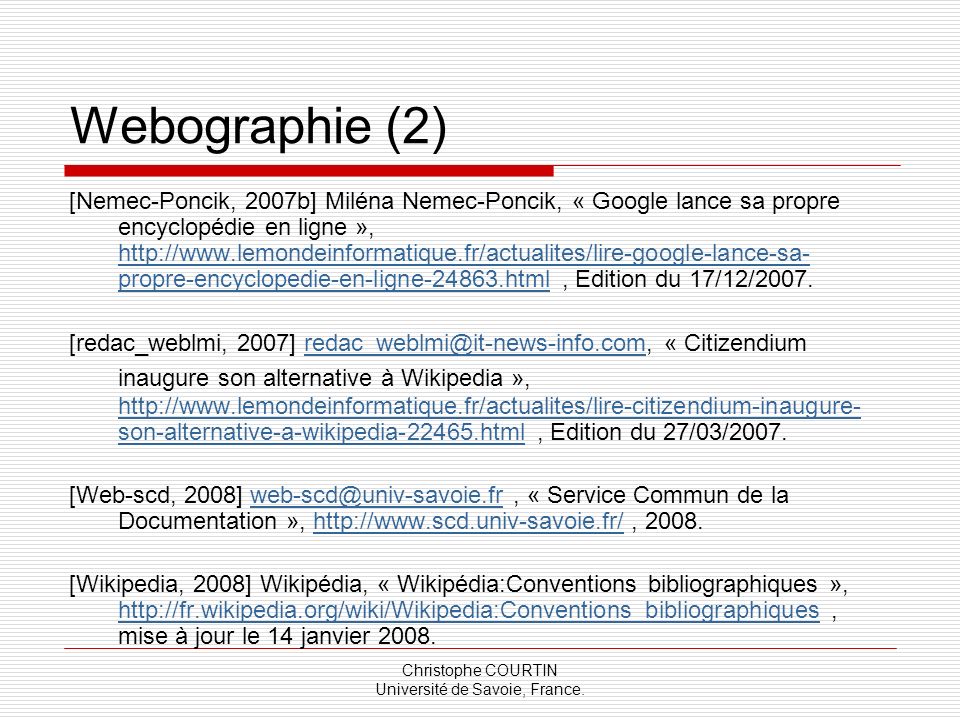 Exemple De Webographie