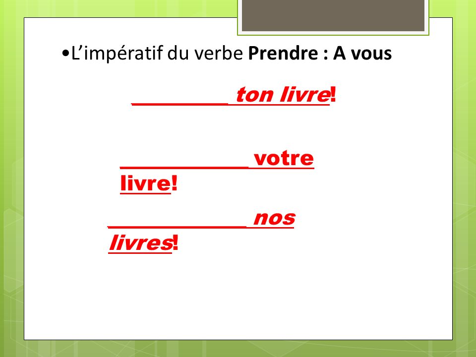 Limpératif du verbe aller : A vous ________ en classe.