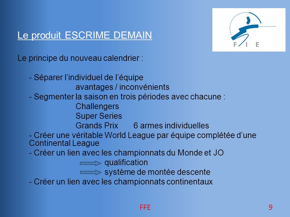 Defi 2016 Analyse 1ffe Pourquoi Une évolution De Notre Calendrier Lescrime Sport 