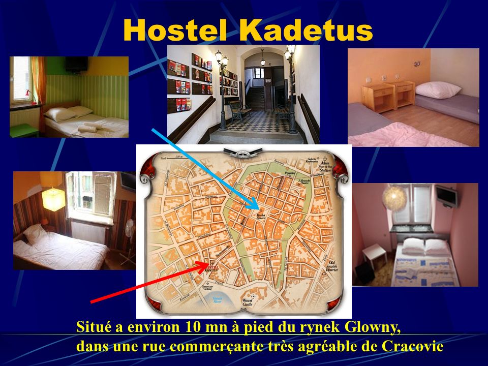 Hostel Kadetus Situé a environ 10 mn à pied du rynek Glowny, dans une rue commerçante très agréable de Cracovie