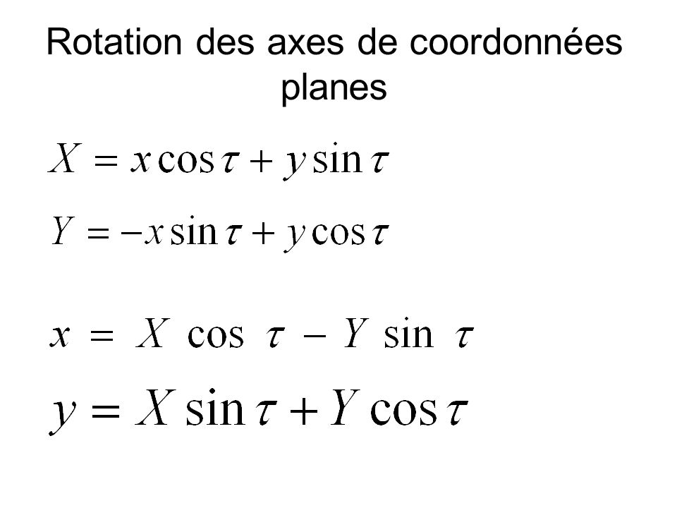 Rotation des axes de coordonnées planes