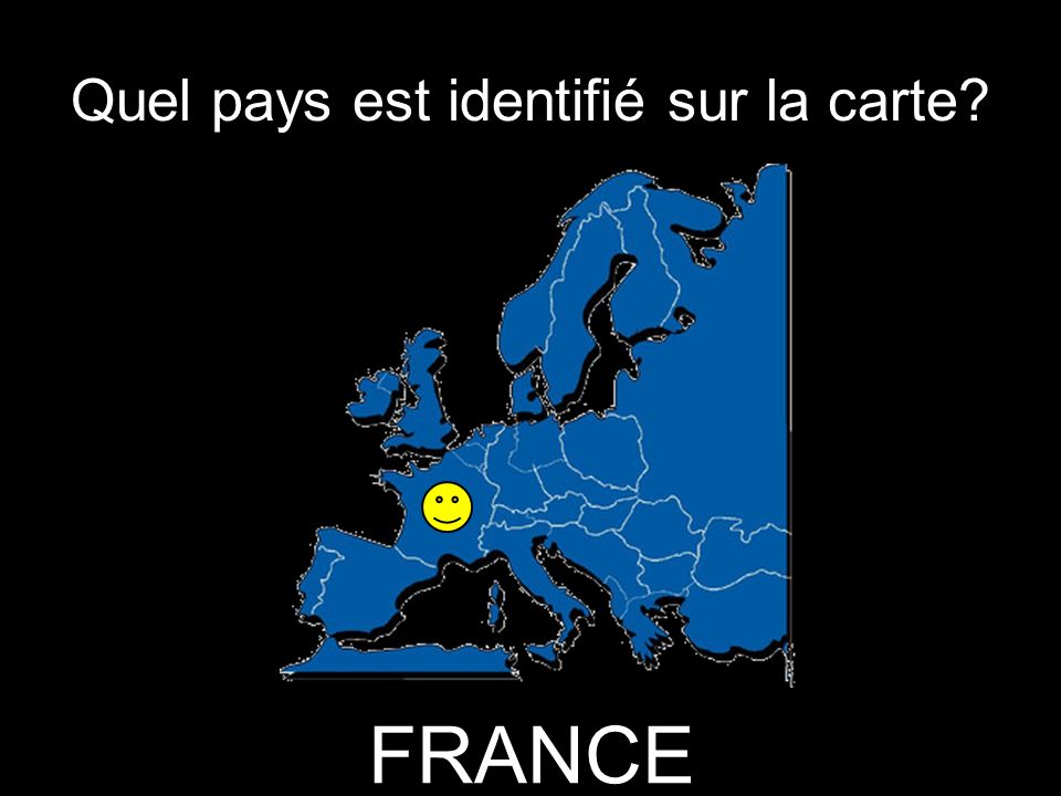 Quel pays est identifié sur la carte FRANCE