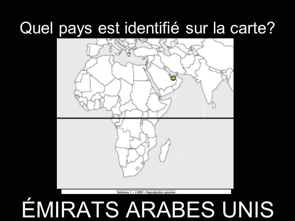 Quel pays est identifié sur la carte ÉMIRATS ARABES UNIS