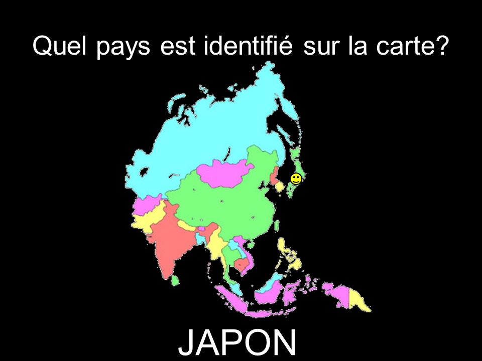 Quel pays est identifié sur la carte JAPON