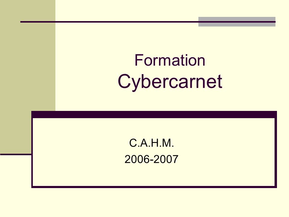 Formation Cybercarnet C.A.H.M