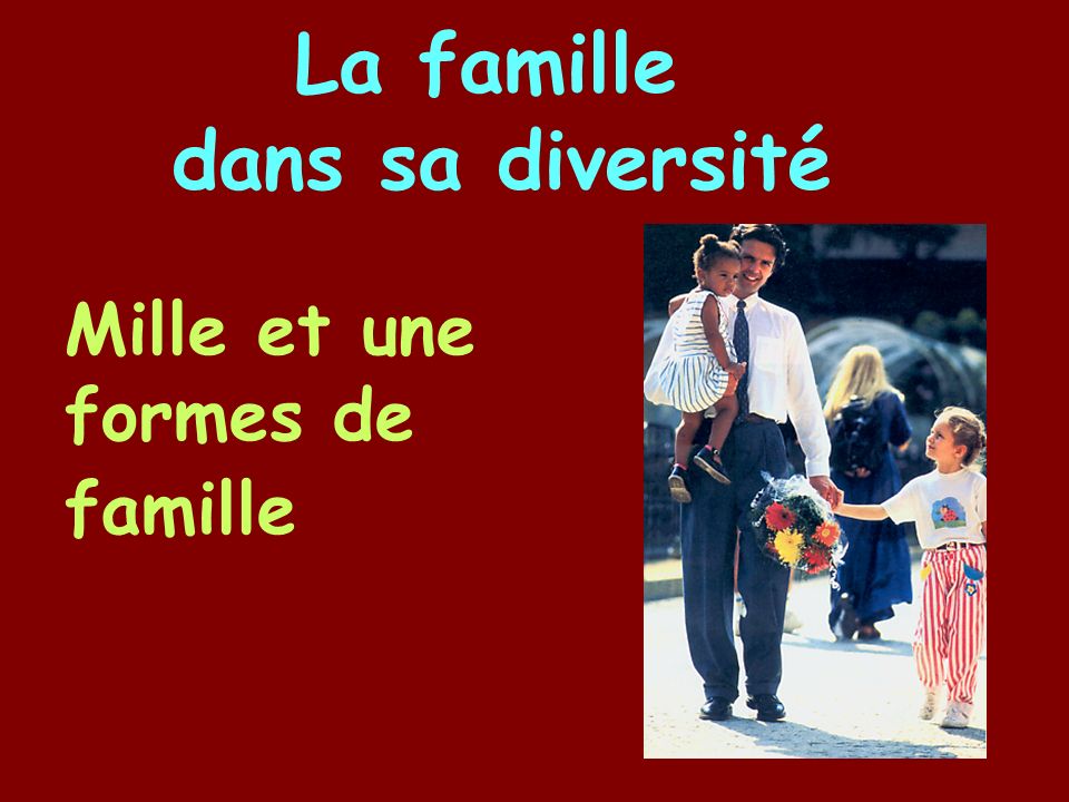 Mille et une formes de famille La famille dans sa diversité