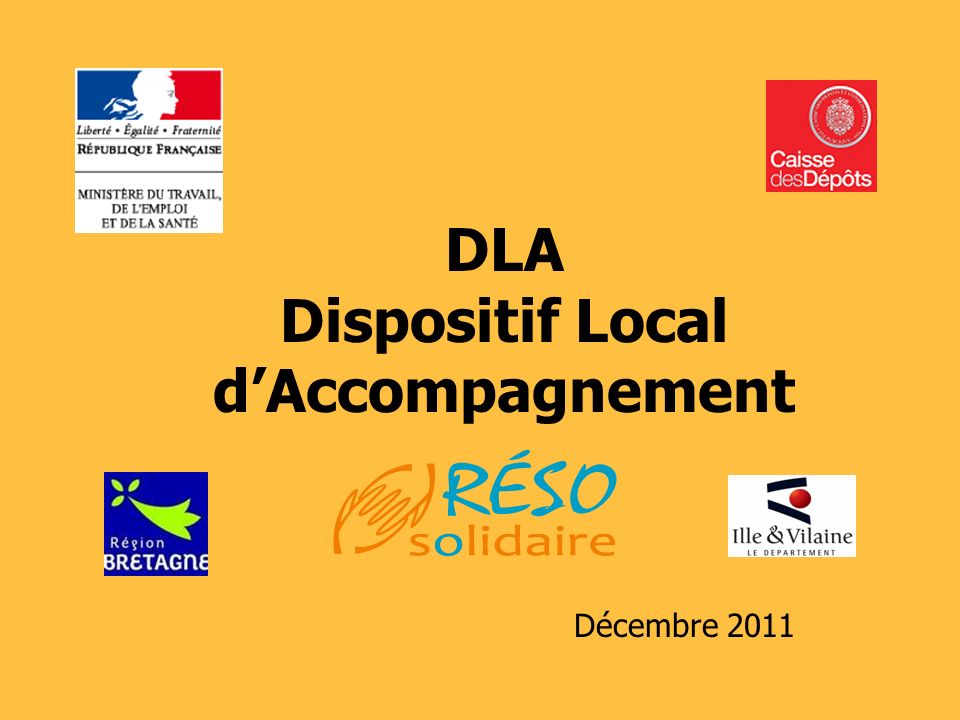 DLA Dispositif Local dAccompagnement Décembre 2011