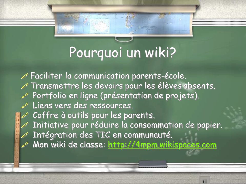 Pourquoi un wiki. Faciliter la communication parents-école.