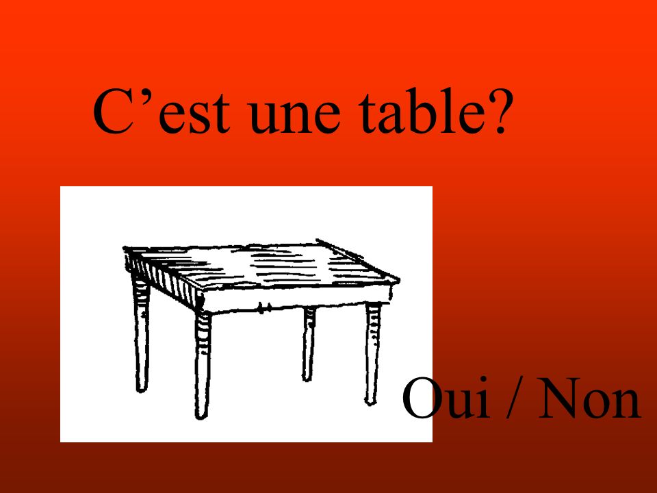 Cest une table Oui / Non