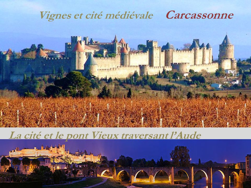 Le château de nuit Carcassonne Le château comtal
