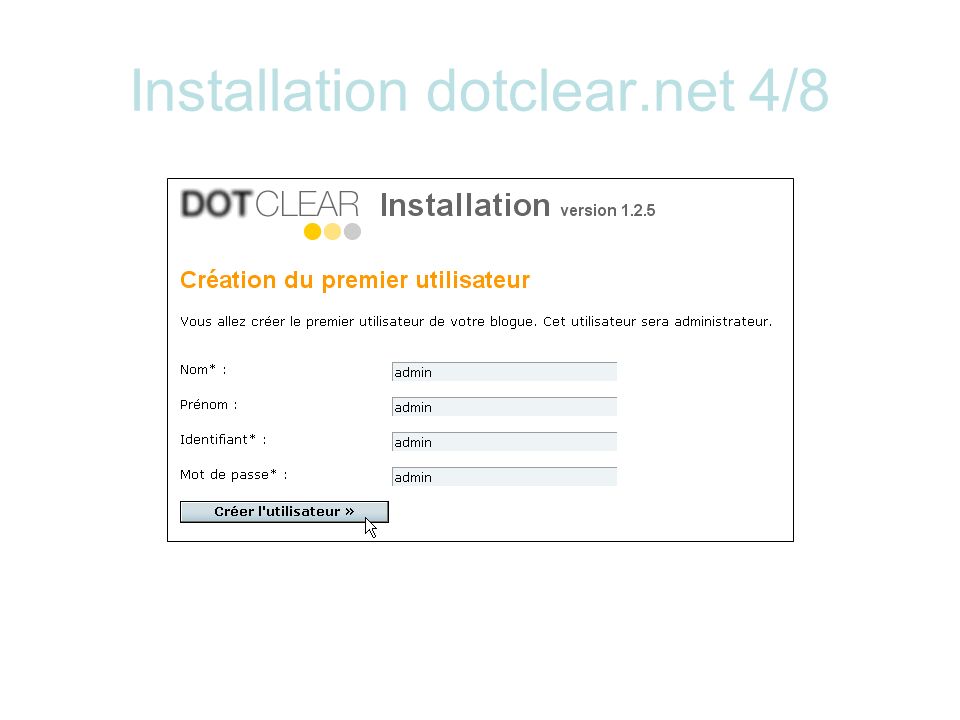 Installation dotclear.net 4/8