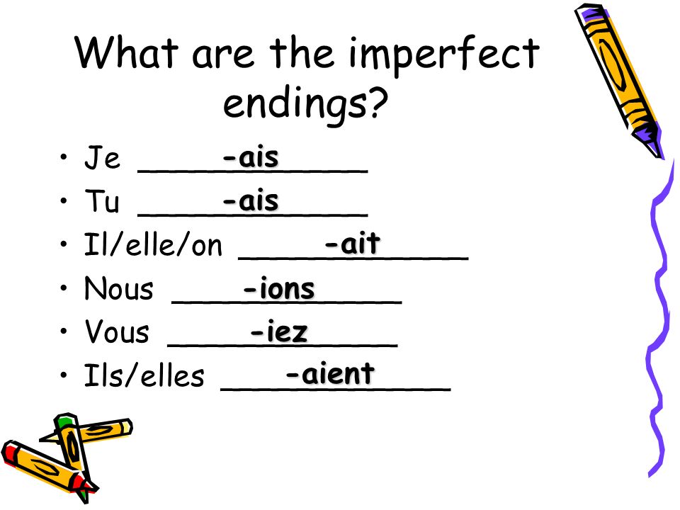 What are the imperfect endings.