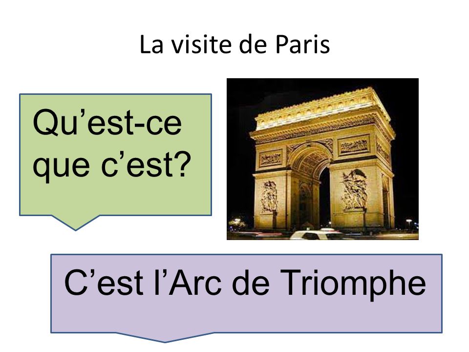 La visite de Paris Quest-ce que cest Cest lArc de Triomphe