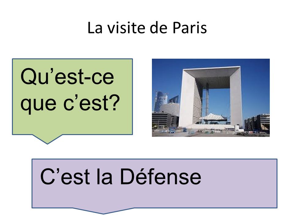 La visite de Paris Quest-ce que cest Cest la Défense