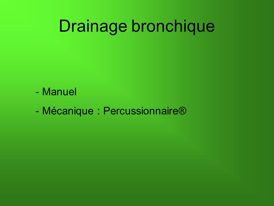 - Manuel - Mécanique : Percussionnaire® Drainage bronchique