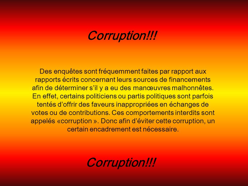 Corruption!!.