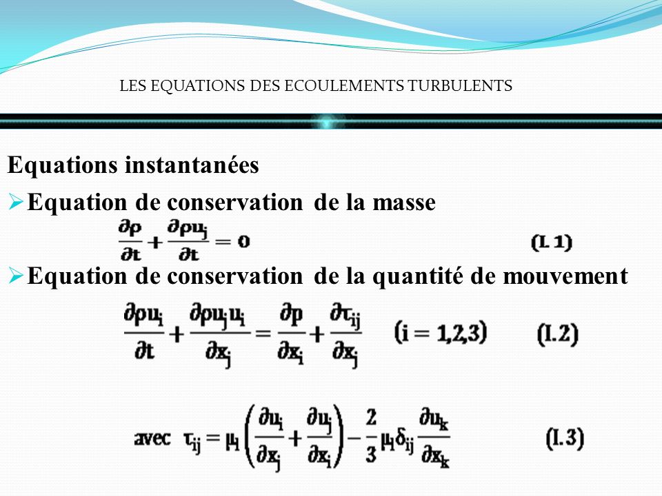 equation de conservation de la masse