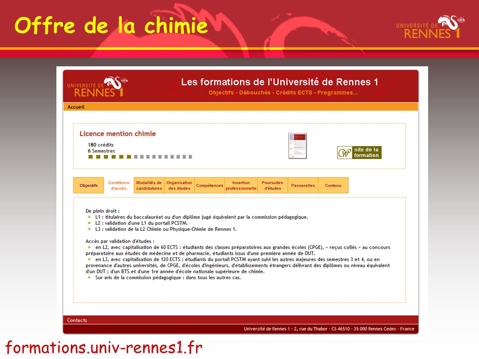formations.univ-rennes1.fr Offre de la chimie