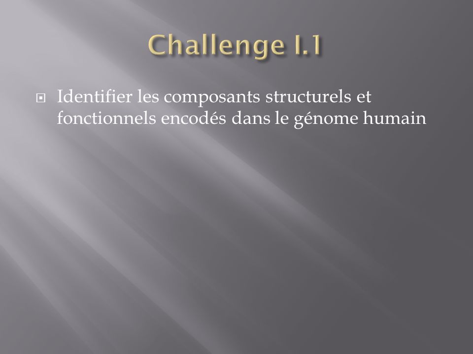 Identifier les composants structurels et fonctionnels encodés dans le génome humain